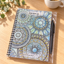 Load image into Gallery viewer, Blue Botanical Mandala A5 Journal – Gina Barker