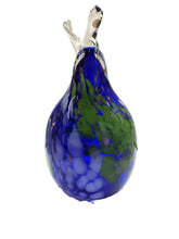 Load image into Gallery viewer, Glass Pear — Royal Blue, green and gold - Tim Shaw