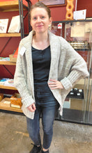 Load image into Gallery viewer, girl modelling Hand spun and handknitted 100% wool jacket