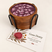 Load image into Gallery viewer, Wooden coaster set - Cherry Blossom - Gina Barker