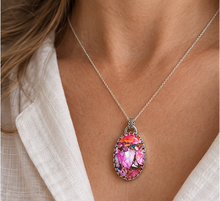 Load image into Gallery viewer, Spiny Oyster Turquoise sterling silver pendant necklace on a 55cm sterling silver chain