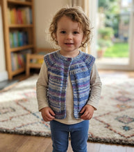 Load image into Gallery viewer, Hand Knitted Children's Vest – Lavender Mix