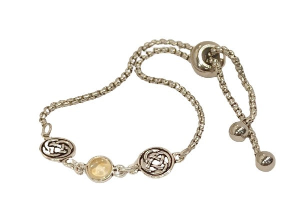 Celtic silver and citrine bracelet