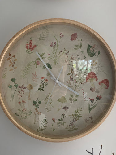 Hand-Painted Japanese Watercolour Clock on Rice Paper – 40cm - Na Han