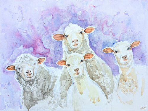 Counting Sheep - Acrylic on canvas - Sarah Charlotte