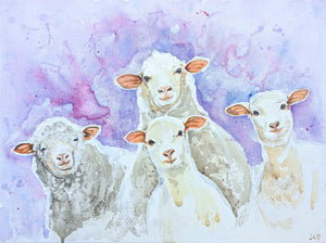 Counting Sheep - Acrylic on canvas - Sarah Charlotte
