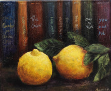 Load image into Gallery viewer, Lemons and bottles diptych - Acrylic on canvas - Maureen Whichello