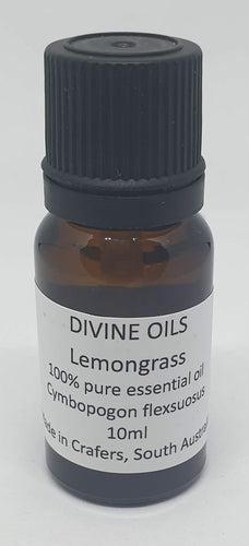 Lemongrass 100% Essential Oil 10ml - Divine Oils