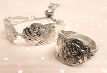 Load image into Gallery viewer, Antique Sterling Silver spoon bracelet and ring