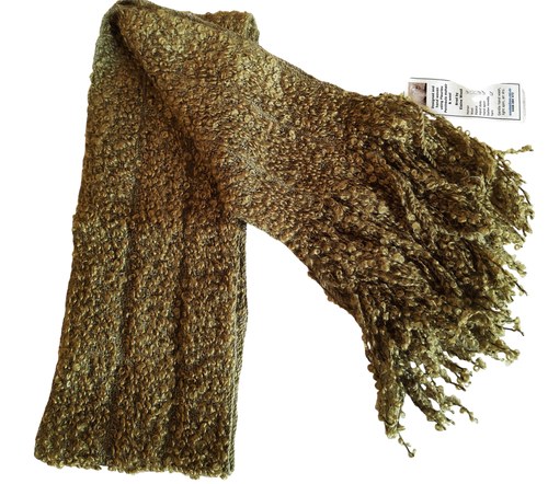 Green Hand spun, Hand woven Mohair scarf - Elaine Wood