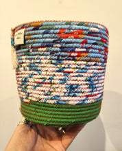 Load image into Gallery viewer, Rope and Fabric Basket - Medium - Green Base - Erica McNicol