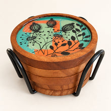 Load image into Gallery viewer, Wooden Coaster set - Native Botanicals - Gina Barker