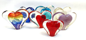 Large Glass Heart -Coastal Blue - Tim Shaw Glass Artist