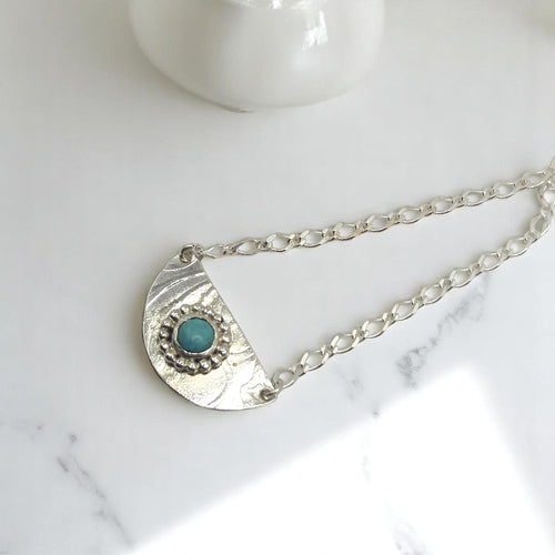 Vintage Silver and Turquoise Necklace - Silver Rose Jewellery