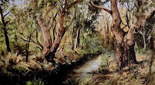 Gums of Laratinga  - Oil on card - Julianne Caville