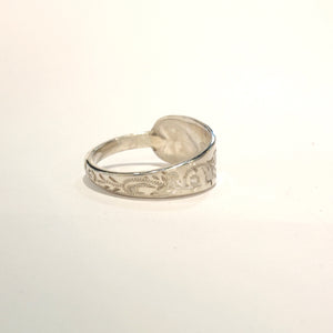 Sheffield (1913) sterling silver spoon ring - size O - Silver Rose Jewellery
