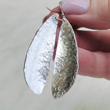 Load image into Gallery viewer, Large Sterling Silver Spoon Bowl Earrings – Handcrafted &amp; Textured