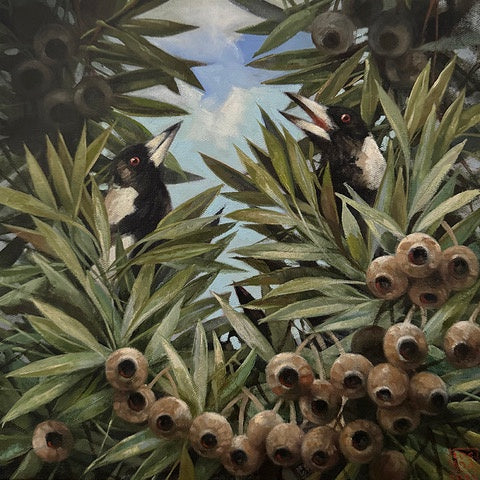 Magpie Study 2 - Oil and enamel paint - Lisa Losada