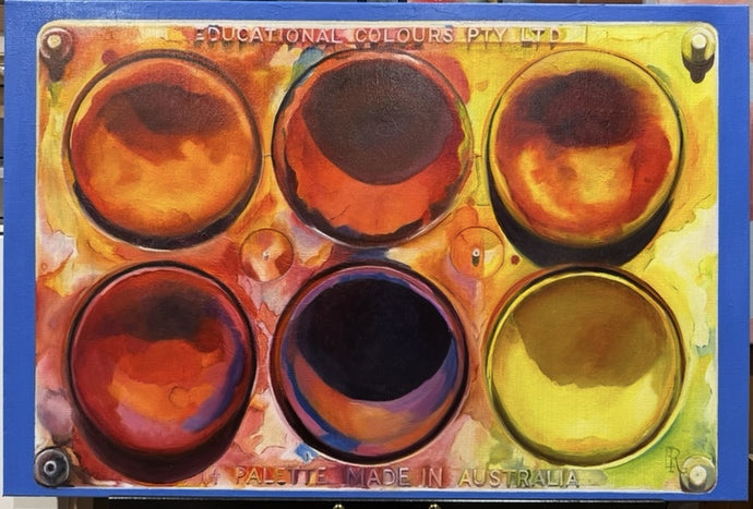 Playing with colours - oil and acrylic on canvas - Evelynne Richardson