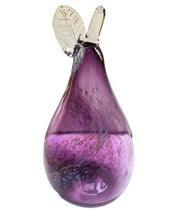 Load image into Gallery viewer, Glass Pear — Purple with Gold Swirls - Tim Shaw