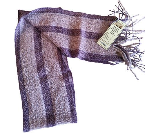Purple Hand spun, Hand woven Mohair scarf - Elaine Wood