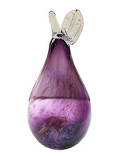 Load image into Gallery viewer, Glass Pear — Purple with Gold Swirls - Tim Shaw