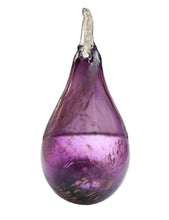 Load image into Gallery viewer, Glass Pear — Purple with Gold Swirls - Tim Shaw