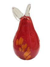Load image into Gallery viewer, Glass Pear — Red with Orange Splotches