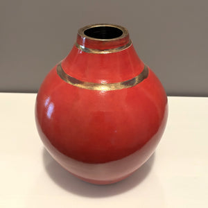 Rococo glazed sculptural vase with 24carat gold lustre - Rodney Kirk