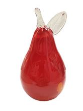 Load image into Gallery viewer, Glass Pear — Red with Orange Splotches