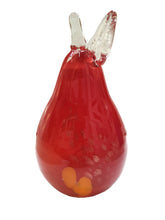 Load image into Gallery viewer, Glass Pear — Red with Orange Splotches