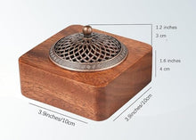Load image into Gallery viewer, Hand-Painted Acacia Wood Incense Burner - green - Gina Barker