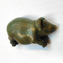 Load image into Gallery viewer, Pig Snoozing- bronze miniature by Silvio Apponyi