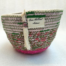 Load image into Gallery viewer, Rope and Fabric Basket - Bright pink base - Erica McNicol