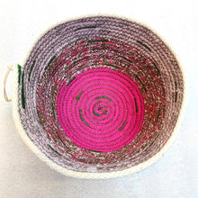 Load image into Gallery viewer, Rope and Fabric Basket - Bright pink base - Erica McNicol