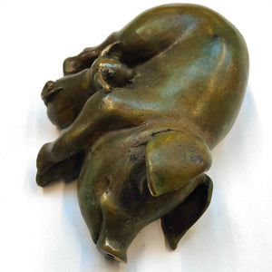 Sow and Piglet- bronze miniature by Silvio Apponyi