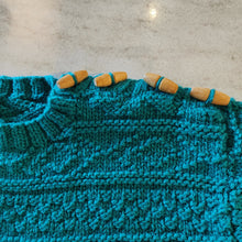 Load image into Gallery viewer, Hand Knitted Teal Wool Children's Jumper