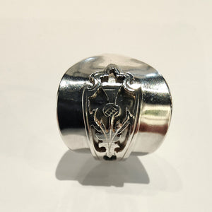 Scottish Sterling Silver Shield Ring (1957) - size U