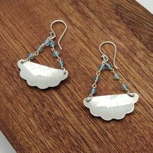 Load image into Gallery viewer, Japanese Iced Tea Spoon Earrings with Topaz Beads - Sterling Silver - Silver Rose Jewellery
