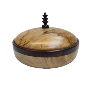 Hand turned trinket box with finial - Brian Muffet