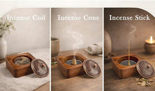 Load image into Gallery viewer, Hand-Painted Acacia Wood Incense Burner - green - Gina Barker