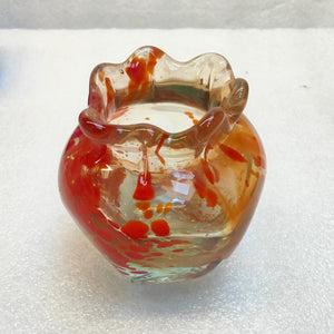 Quirky glass vase - red dots - Marjorie Molyneux