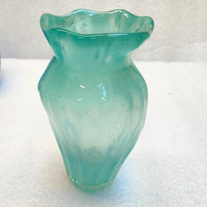 Quirky glass vase - frosty blue - Marjorie Molyneux