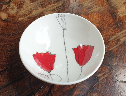 Poppy Bowl - Tiny - porcelain by Just Jane Ceramics