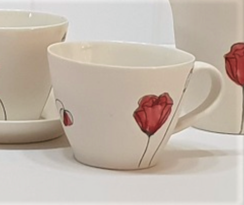 Poppy cup - porcelain by Just Jane Ceramics
