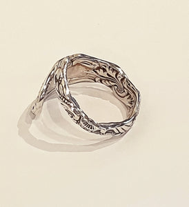 Vintage Sterling Silver Spoon ring - size R - Silver Rose Jewellery