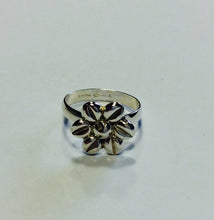 Load image into Gallery viewer, Upcycled Sterling Silver Earring Flower Ring - Size Q