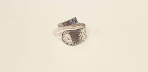 silver spiral spoon ring