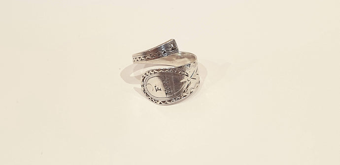 silver spiral spoon ring