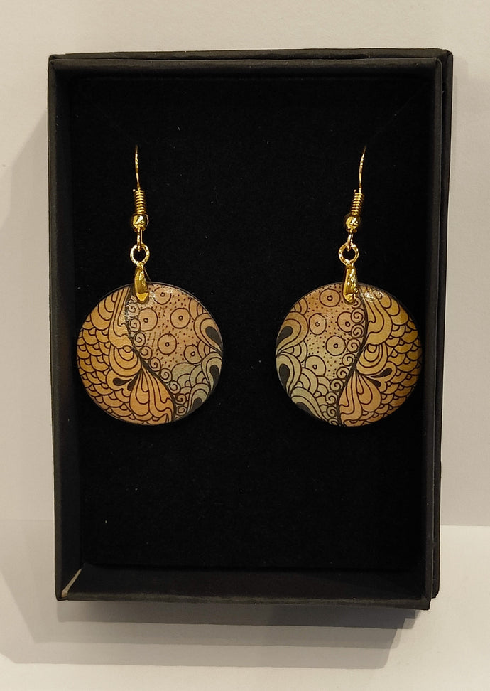 Round drop earrings #11 - Helen Kuster